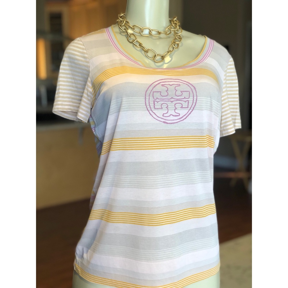 Tory Burch pink & orange T-shirt size small🌷🍑